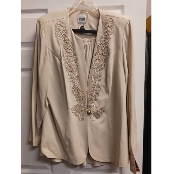 R&M Richards Jackets & Blazers - R & M Richards By Karen Kwong Skirt Suit Size 20W Tan NWT